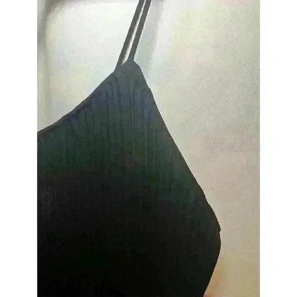 Good American Women's Black Ribbed Maxi Slip Dress Size 00 - Picture 2 of 14
